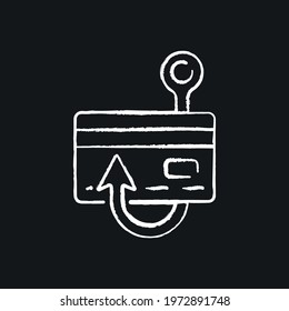 Stealing money chalk icon. Phishing and Spam. Virus. Vector isolated black illustration.