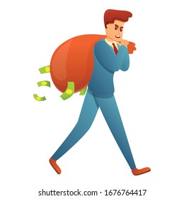 Stealing money icon. Cartoon of stealing money vector icon for web design isolated on white background