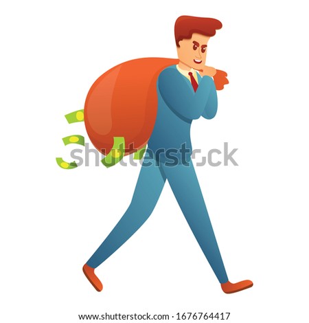 Stealing money icon. Cartoon of stealing money vector icon for web design isolated on white background