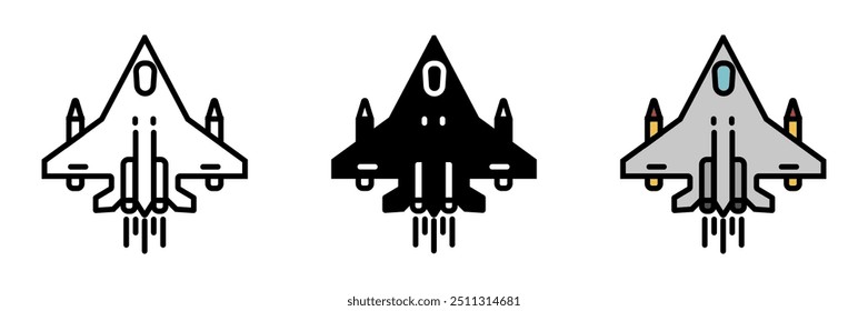 Stealth Aircraft icon, A specialized military aircraft designed with technology to avoid detection by radar, providing a tactical advantage.