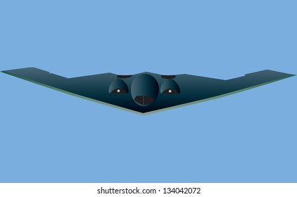 A Stealth Bomber Aircraft In Flight