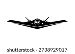 Stealth Bomber Fighter Jet Silhouette Vector Illustration for Military Defense Technology Design and Professional Aerospace Engineering Branding