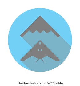 stealth, bomber flat icon. Army sign on white background