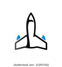 Stealth bomber icon in duo tone color. Aircraft military attack