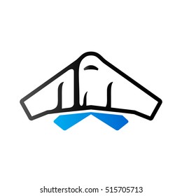 Stealth bomber icon in duo tone color. Aircraft military attack