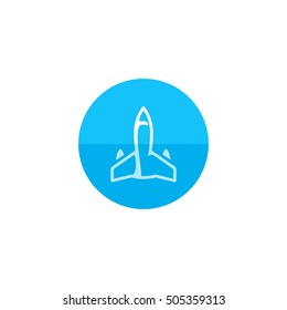 Stealth bomber  icon in flat color circle style. Military aircraft