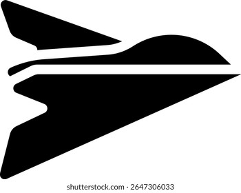 stealth bomber icon glyph style design