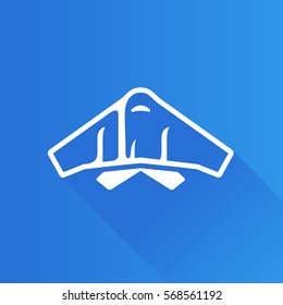 Stealth bomber icon in Metro user interface color style. Aircraft military attack