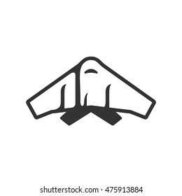 Stealth bomber  icon in single color. Aircraft military attack avionic anti radar