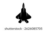 stealth fighter aircraft, black isolated silhouette