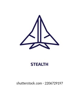 Stealth Icon From Army And War Collection. Thin Linear Stealth, Technology, Defense Outline Icon Isolated On White Background. Line Vector Stealth Sign, Symbol For Web And Mobile