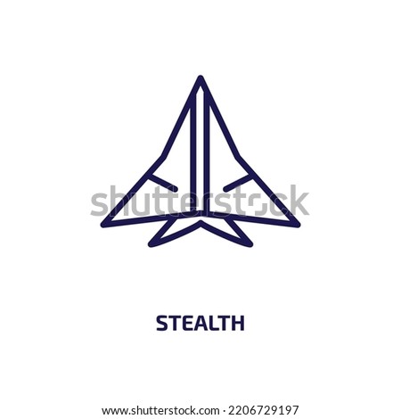 stealth icon from army and war collection. Thin linear stealth, technology, defense outline icon isolated on white background. Line vector stealth sign, symbol for web and mobile