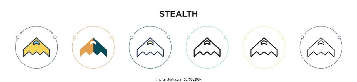 Stealth Icon In Filled, Thin Line, Outline And Stroke Style. Vector Illustration Of Two Colored And Black Stealth Vector Icons Designs Can Be Used For Mobile, Ui, Web