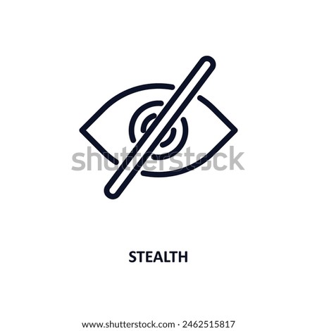 stealth icon. Thin line stealth icon from military and war and  collection. Outline vector isolated on white background. Editable stealth symbol can be used web and mobile