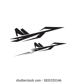 Stealth Multirole Fighter. Simple Black Fighter Icon