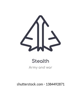 stealth outline icon. isolated line vector illustration from army and war collection. editable thin stroke stealth icon on white background