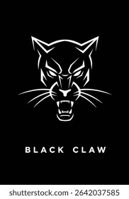 Stealth Panther Logo - Monochrome Panther Head Icon in Tactical Urban Style
