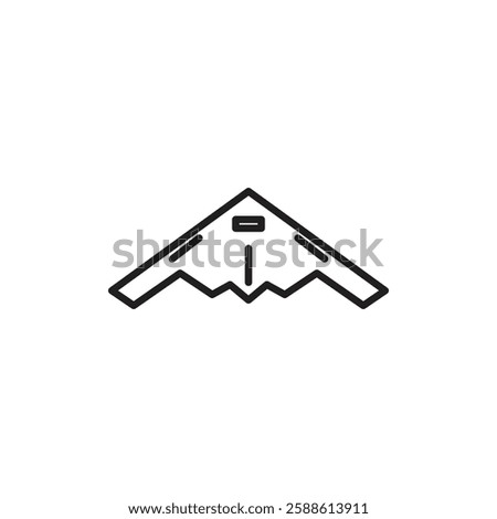 Stealth plane icon Flat illustration sign