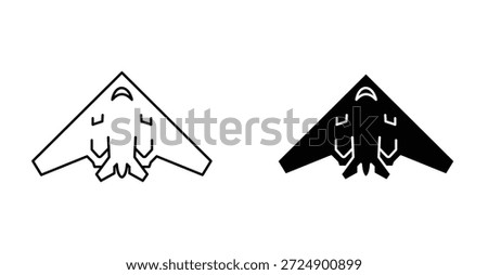 Stealth plane icon graphic design. Vector icon illustrations
