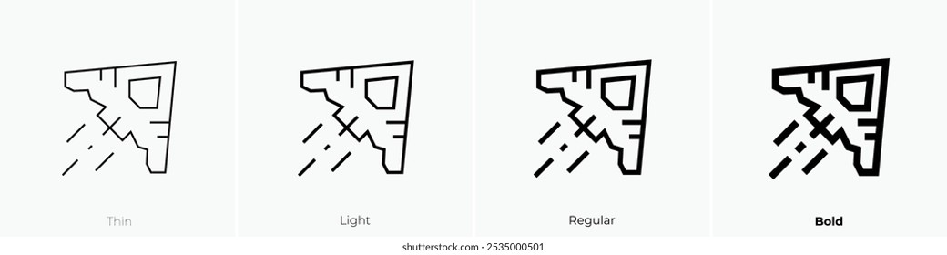 stealth plane icon. Thin, Light Regular And Bold style design isolated on white background