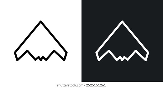 Stealth planeline in Thin line black color. flat simple vector symbols illustration.