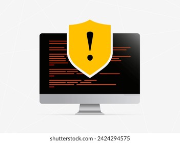 Stealthy Backdoor Attack for Code Models concept. Hacker cyber crime attack, virus, ransomware, malware, fraud, spam, phishing, email scam. Vector isolated illustration on white background with icons