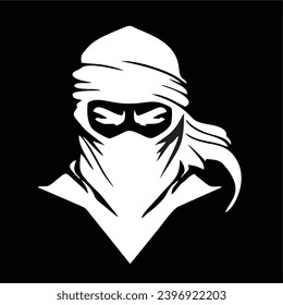 Un vector Ninja estéril y elegante, un Ninja enigmático, audaz y reconocible