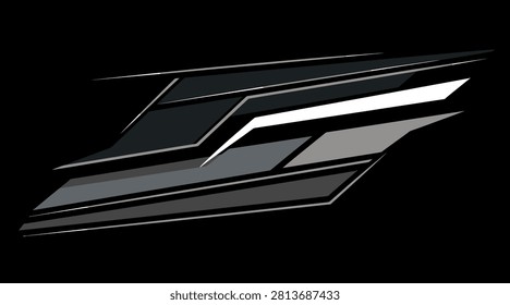 Stealthy geometric wrap design for automotive decals.