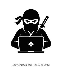 Stealthy hacker icon for technology and cybersecurity businesses.