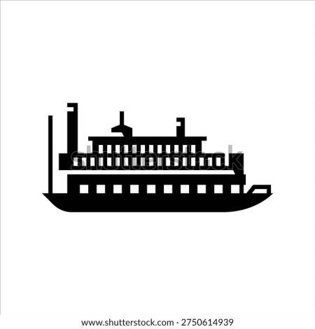 Steam boat glyph icon. Steam boat solid illustration.