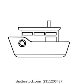 Steam Boat Line Icon Illustration