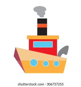 Steam boat vector illustration