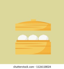 Steam Buns vector. free space for text. wallpaper. background. label. poster.