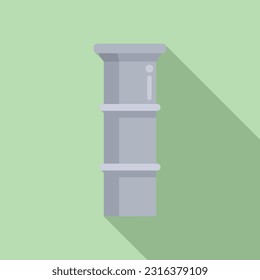 Steam chimney icon flat vector. Smoke factory. Cute home