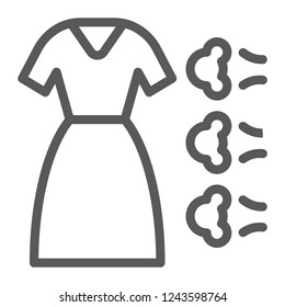 Steam cleaning line icon, laundry and service, clothes sign, vector graphics, a linear pattern on a white background, eps 10.