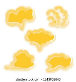 Steam clouds silhouette. Hand drawn doodle smoke, clouds and fog