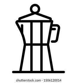 Steam coffee maker icon. Outline steam coffee maker vector icon for web design isolated on white background