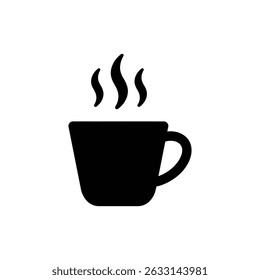 Steam Curling Up from Small Cup Icon for Hot Beverage Design