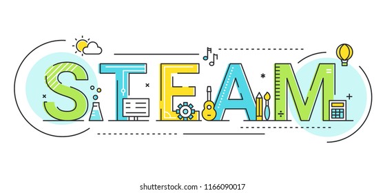 Steam Education Approach and Movement Concept Vector Illustration.