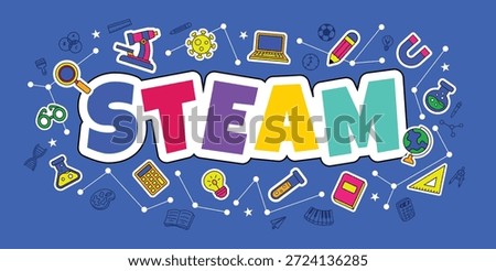 STEAM education badge logo vector illustration