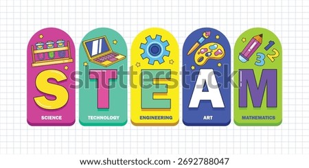 STEAM education symbol and element vector illustration