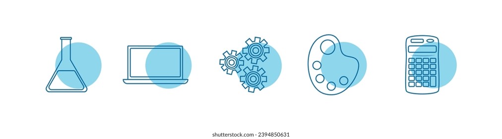 STEAM Education Web icons. Science, Technology, Engineering, Arts, Mathematics. Vector illustration.
