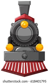 Steam engine in gray color illustration