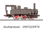 steam engine old antique steam train locomotive vector illustration