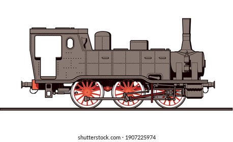 steam engine old antique steam train locomotive vector illustration