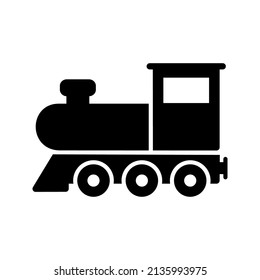 Diseño negro del icono de glifo del tren del motor de vapor