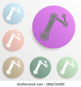 steam gearbadge color set. Simple glyph, flat vector of web icons for ui and ux, website or mobile application