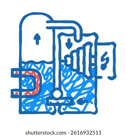 steam generation nuclear energy doodle icon sketch vector. steam generation nuclear energy sign. isolated symbol illustration