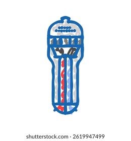 steam generation nuclear energy doodle icon sketch vector. steam generation nuclear energy sign. isolated symbol illustration