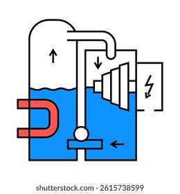 steam generation nuclear energy line icon vector. steam generation nuclear energy sign. isolated symbol illustration